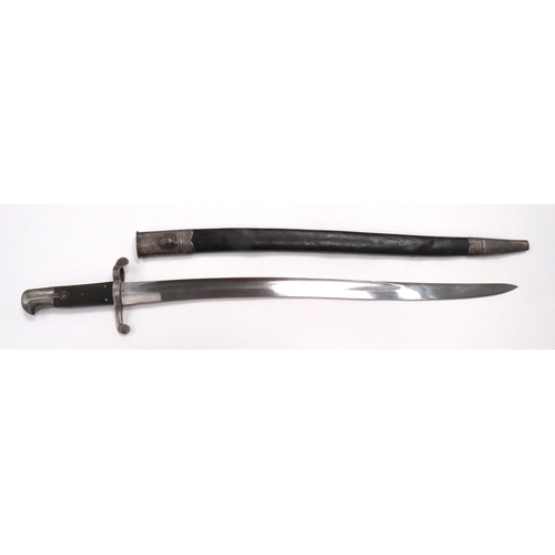 483 - British M1860 Sword Bayonet
23 inch, single edged, yataghan blade with wide fuller.  Forte with... 