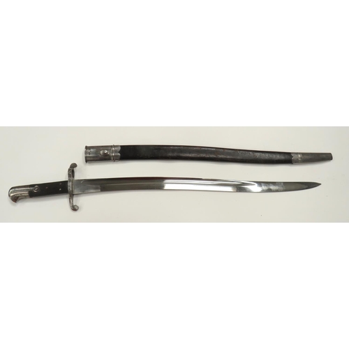 486 - British M1856/8 Sword Bayonet
23 inch, single edged, yataghan blade with wide fuller.  Forte with co... 