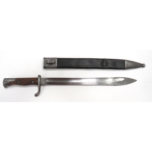 491 - Imperial German Seitengewehr M1898/05 1st Type Butcher Bayonet
14 1/2 inch, single edged blade widen... 