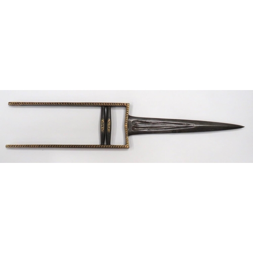 504 - Early 19th Century Indian Katar Dagger
8 1/2 inch, double edged blade.  Armour piercing point. ... 