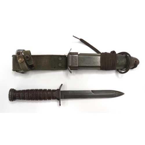 505 - WW2 American M3 Combat Knife By Camillus
6 1/2 inch, single edged blade with back edge sharpened poi... 