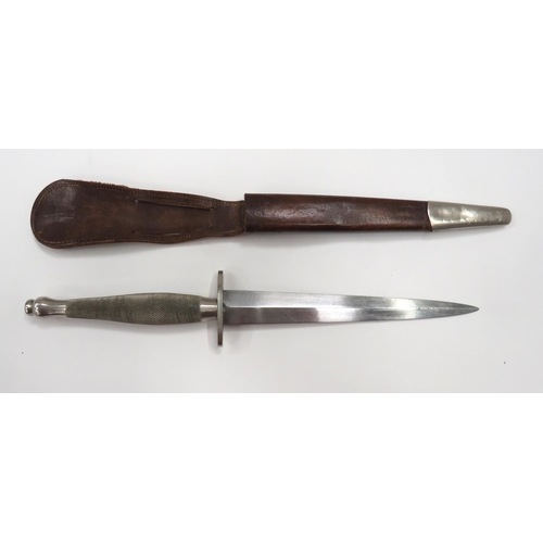 507 - WW2 2nd Pattern Plated Fairbairn & Sykes Commando Knife
6 3/4 inch, double edged blade.  Plated ... 