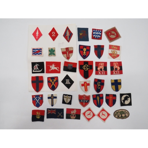 64 - 37 x Army And Corps Formation Badges
including embroidery HQ 15th Army Group ... Embroidery 21st Arm... 