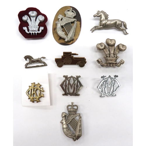 71 - 10 x Cavalry Arm Badges
arm include white metal KC 8th Hussars ... White metal QC 8th Hussars ... Wh... 