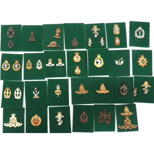 79 - 39 x Corps Cap And Collar Badges
cap include gilt KC ATS ... Bronzed KC RAMC ... Brass QC RASC ... A... 