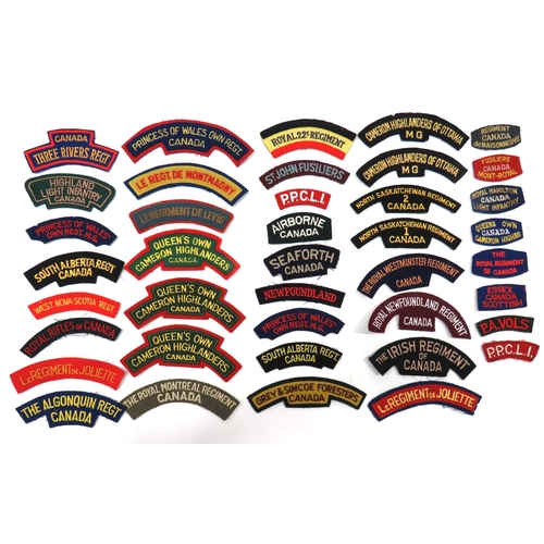 8 - 40 x Canadian Regiment Shoulder Titles
embroidery examples include The Algonquin Regt Canada ... Gre... 