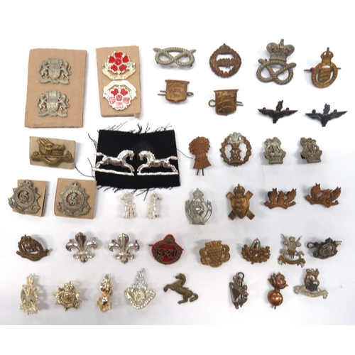 99 - 43 x Various Collar Badges
pairs include brass Essex ... White metal KC North Somerset Yeo ... Brass... 