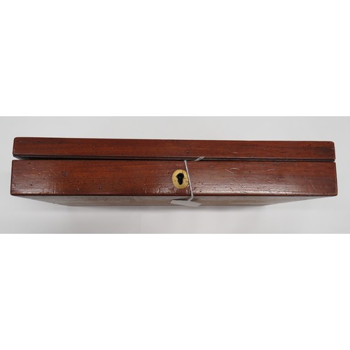 442 - Late 19th Century Wooden Case For Percussion Revolver
polished mahogany, 14 x 7 1/2 x 2 1/2 inch cas... 