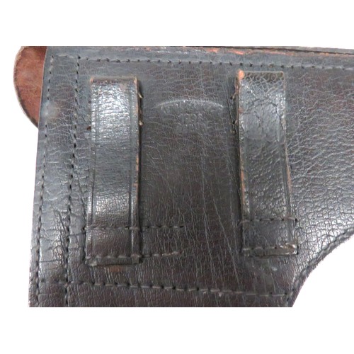 333 - WW2 Third Reich Luger Holster
black leather, hard shell holster.  Side mounted magazine pouch.  Top ... 