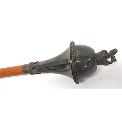 109 - Late 19th/Early 20th Century Drum Major's Staff
silvered ball mace top with oak leaf and scroll edge... 