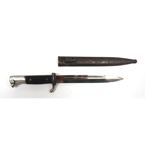 478 - German Police/Fire Service Parade Bayonet
7 1/2 inch, single edged, sharpened point blade.  Nar... 