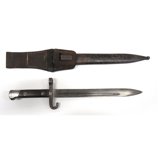 482 - Austrian M1895 NCO's Mannlicher Bayonet
9 3/4 inch, single edged blade with narrow fuller.  For... 