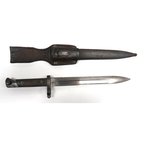 483 - Austrian M1886/88 Mannlicher Stamped Bayonet
9 3/4 inch, single edged blade with wide fuller.  ... 