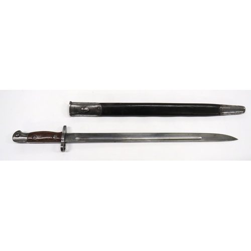 492 - British 1907 Pattern Regimentally Stamped Bayonet
17 inch, single edged blade with fuller.  For... 