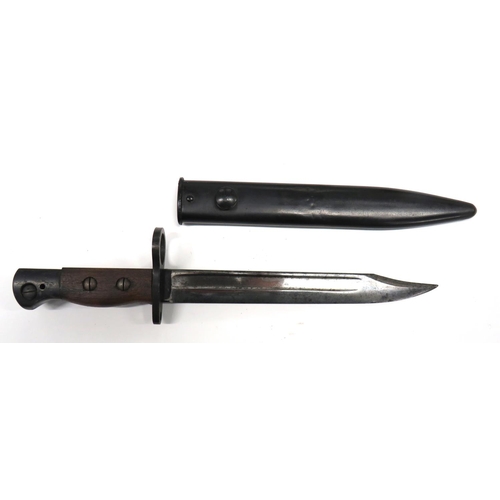 499 - British No 5 MK1 Jungle Carbine/Sterling Bayonet
8 inch, single edged, clipped point blade with full... 