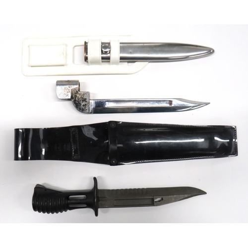 502 - British SA80 Bayonet And No 9 MKI Bayonet
SA80.  7 inch, single edged, clipped point blade with... 