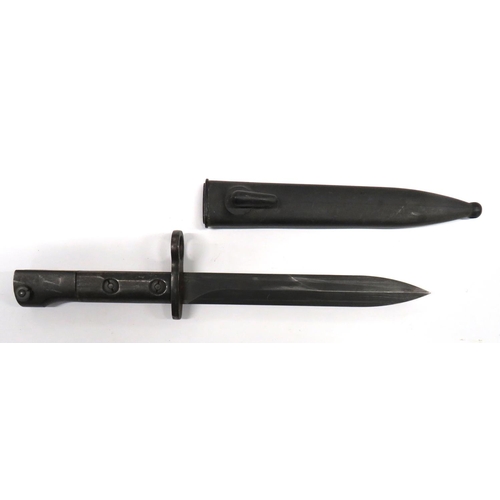 504 - UZI Contract Knife Bayonet
6 3/4 inch, single edged blade with back edge sharpened point.  Blac... 