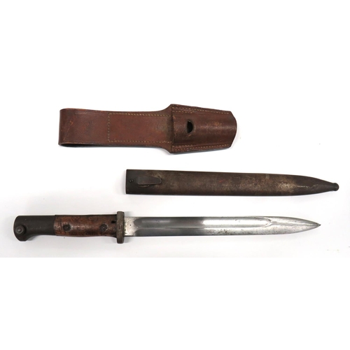 507 - Imperial German Seitengewehr M84/98 Bayonet And Austrian Frog
9 3/4 inch, single edged blade with wi... 