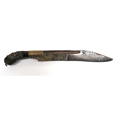 510 - Late 18th, Early 19th Century Sinhalese Piha-Kaetta Knife
7 1/2 inch, single edged blade.  Chiselled... 