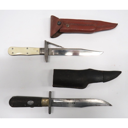 513 - Two Folding Blade Knives
consisting 6 1/2 inch, single edged, clipped point blade.  Folding bla... 