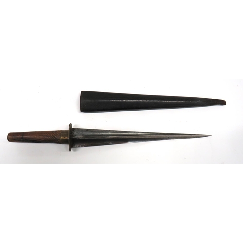 518 - 18th Century Converted Small Sword Possibly Into A Plug Bayonet
10 3/4 inch, shortened sword blade. ... 