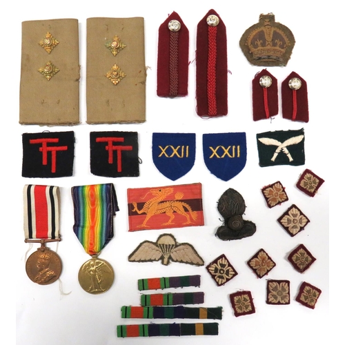 61 - Small Selection Of Cloth Badges
including embroidery Parachute qualification wing ... Bullion embroi... 