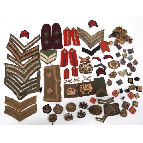 72 - Selection Of Rank Badges
including pair of bullion embroidery General collar tabs ... Pair of Genera... 