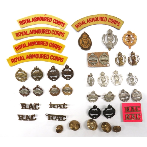 75 - 36 x Royal Tank Reg And Royal Armoured Corps Badges
cap include brass KC RAC ... White metal KC RAC ... 