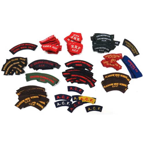 83 - 170 Various ACF And CCF Embroidery Titles
including Glasgow High School CCF ... RRF. ACF ... Essex A... 