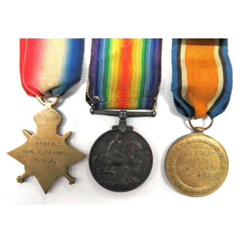 91 - WW1 1915 Star Trio To RGA
consisting 1914-15 Star named 