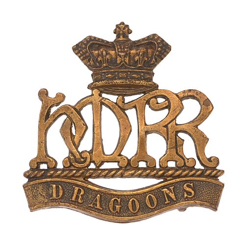 129 - Her Majesty's Reserve Regiment of Dragoons Boer War cap badge c. 1900-01.  Good die-stamped brass cr... 