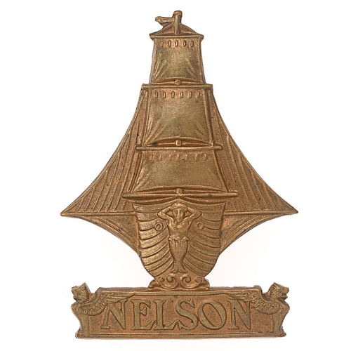 152 - Nelson Battalion Royal Naval Division RND cap badge c. 1916-18 by Gaunt.  Good scarce die-stamped br... 