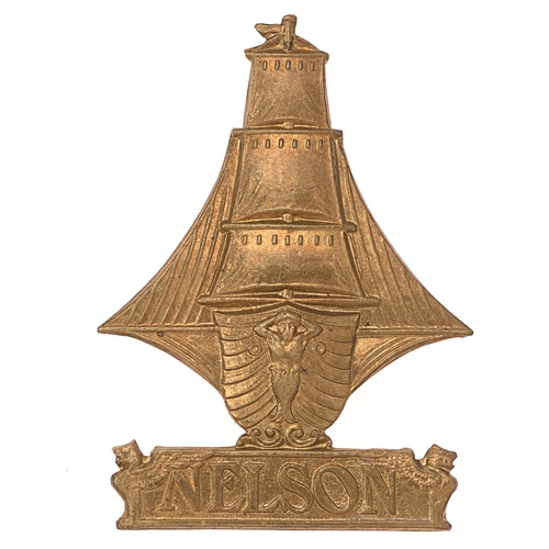 153 - Nelson Battalion Royal Naval Division RND cap badge c. 1916-18 by Gaunt.  Good scarce die-stamped br... 