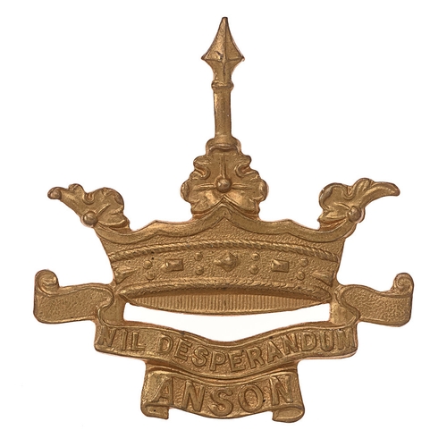 156 - RND Anson Battalion Royal Naval Division RND cap badge c. 1916-18.  Good scarce die-stamped brass sp... 