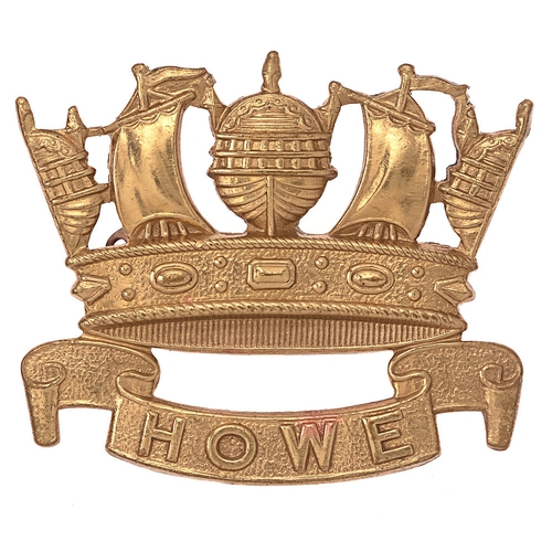 157 - Howe Battalion Royal Naval Division RND cap badge c. 1916-18 by Gaunt.  Good scarce die-stamped bras... 