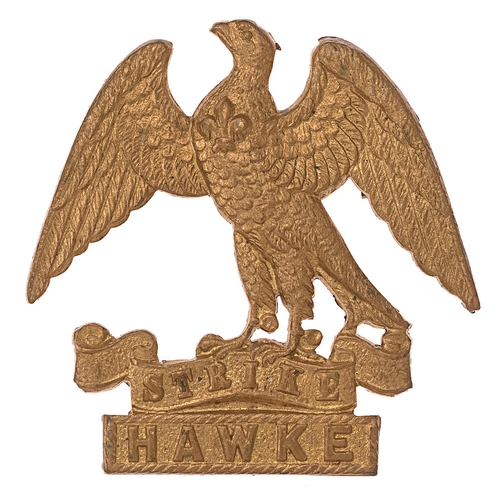 158 - Hawke Battalion Royal Naval Division RND cap badge c. 1916-18 by Gaunt.  Good rare die-stamped hawk ... 