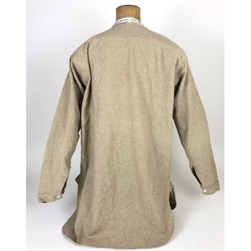 339 - WW1 Pattern British Army Other Rank's Collarless Shirt A rare example of grey flannel cloth, tailore... 