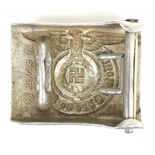 381 - German Third Reich 1938 SS belt buckle by Richard Sieper.  Good scarce die-stamped aluminium rectang... 