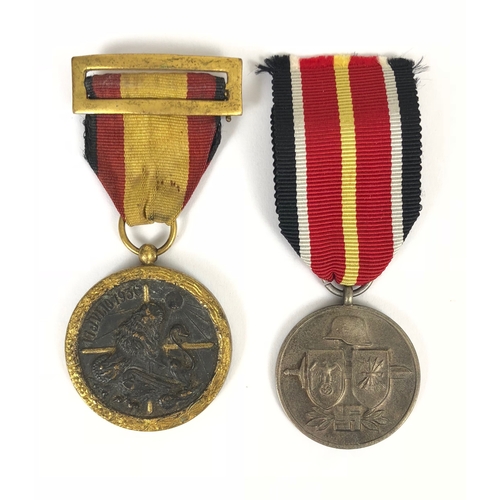 385 - German Third Reich WW2 Blue Division Medal  & Spanish Decoration for the Blue Division on the Easter... 