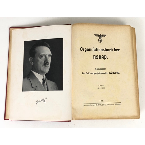 388 - German Third Reich 1937 Organisationsbuch der NSDAP by Dr Robert Ley issued to SA Standarte 55, Detm... 