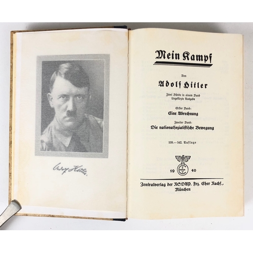 411 - German Third Reich 1940 Wedding Edition of Mein Kampf by Adolf Hitler. Good scarce hard bound Munich... 