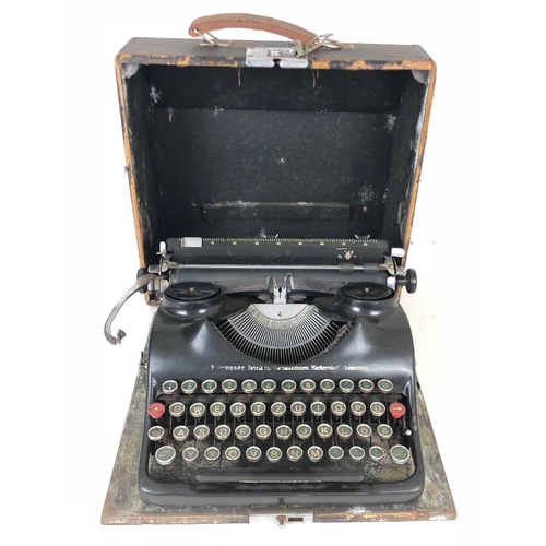 412 - German Third Reich WW2 typewriter with SS key.  A scarce example as used in SS Offices and headquart... 