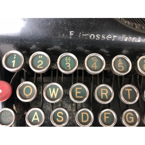 412 - German Third Reich WW2 typewriter with SS key.  A scarce example as used in SS Offices and headquart... 