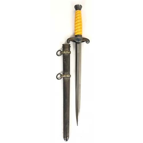 429 - German Third Reich Army Officer's Dagger.  Good unmarked example circa 1935-45 with amber spiral cel... 