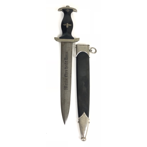 457 - German Third Reich M33 SS dagger with Ernst Rohm full inscription by Carl Eickhorn, Solingen.  Good ... 