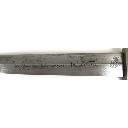 457 - German Third Reich M33 SS dagger with Ernst Rohm full inscription by Carl Eickhorn, Solingen.  Good ... 