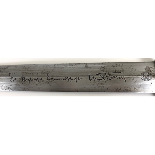 457 - German Third Reich M33 SS dagger with Ernst Rohm full inscription by Carl Eickhorn, Solingen.  Good ... 