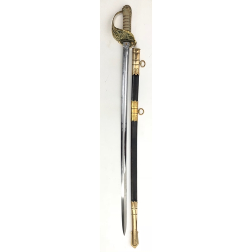 472 - WW1 Period Royal Navy Attributed Officer's Sword.   A clean example retailed through Alfred Shannon ... 