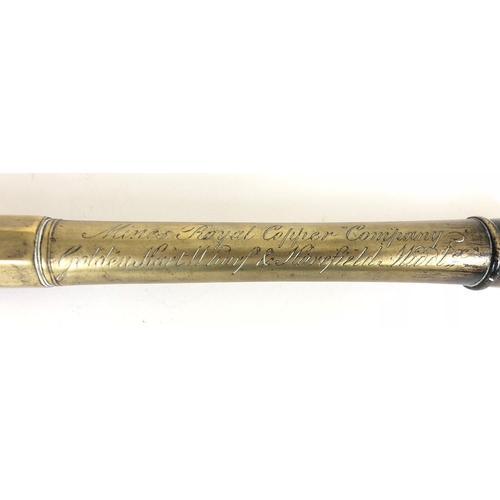 490 - Victorian Brass Blunderbuss Barrel for the Mines Royal Copper Company  This brass barrel is engraved... 