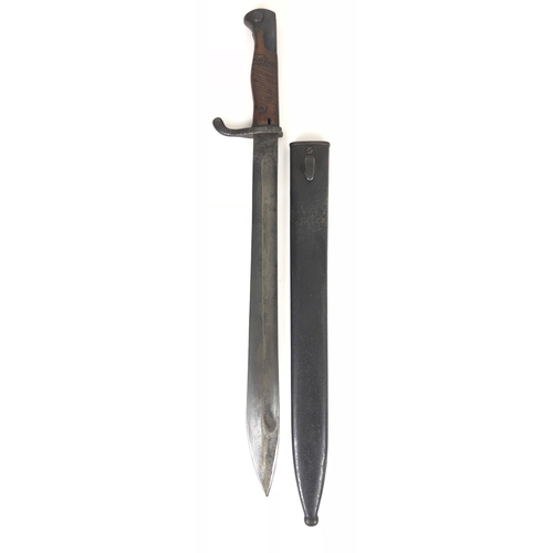 498 - WW1 Imperial German Model 1898/05, 1915 issue Butcher Bayonet.   A good example, single edged blade ... 